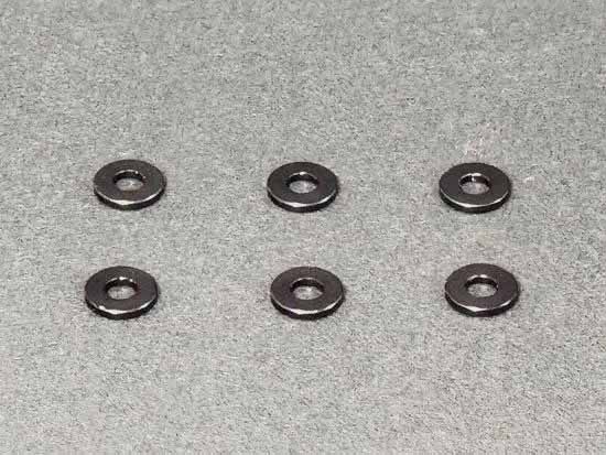 AUTOMODEL AMR Gun Metal Anodized Washer 3x7x1mm (6)