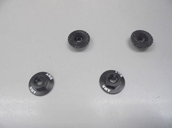 AUTOMODEL Serrated Large Diameter 1:10 Aluminium Wheel Nuts (4) Black