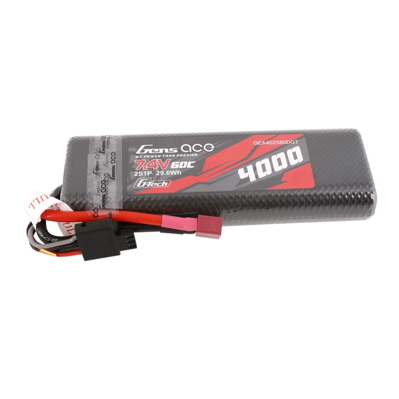GENS ACE GensAce Bashing LiPo 2S 7.4V-4000-60C (Deans) 139x47x23mm 225g G-Tech