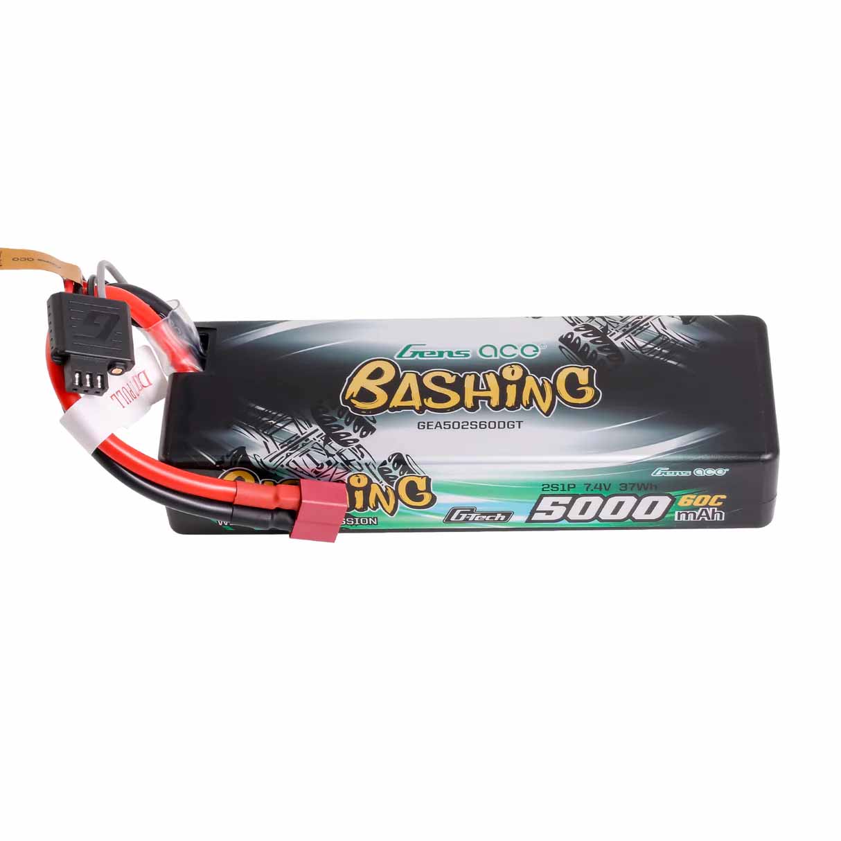 GENS ACE GensAce Bashing LiPo 2S 7.4V-5000-60C (Deans) 136x48x25mm 250g G-Tech