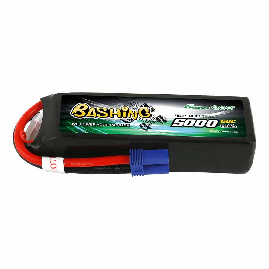 GENS ACE GensAce Bashing LiPo 4S 14.8V-5000-60C 136x42x34mm 440g Soft G-Tech