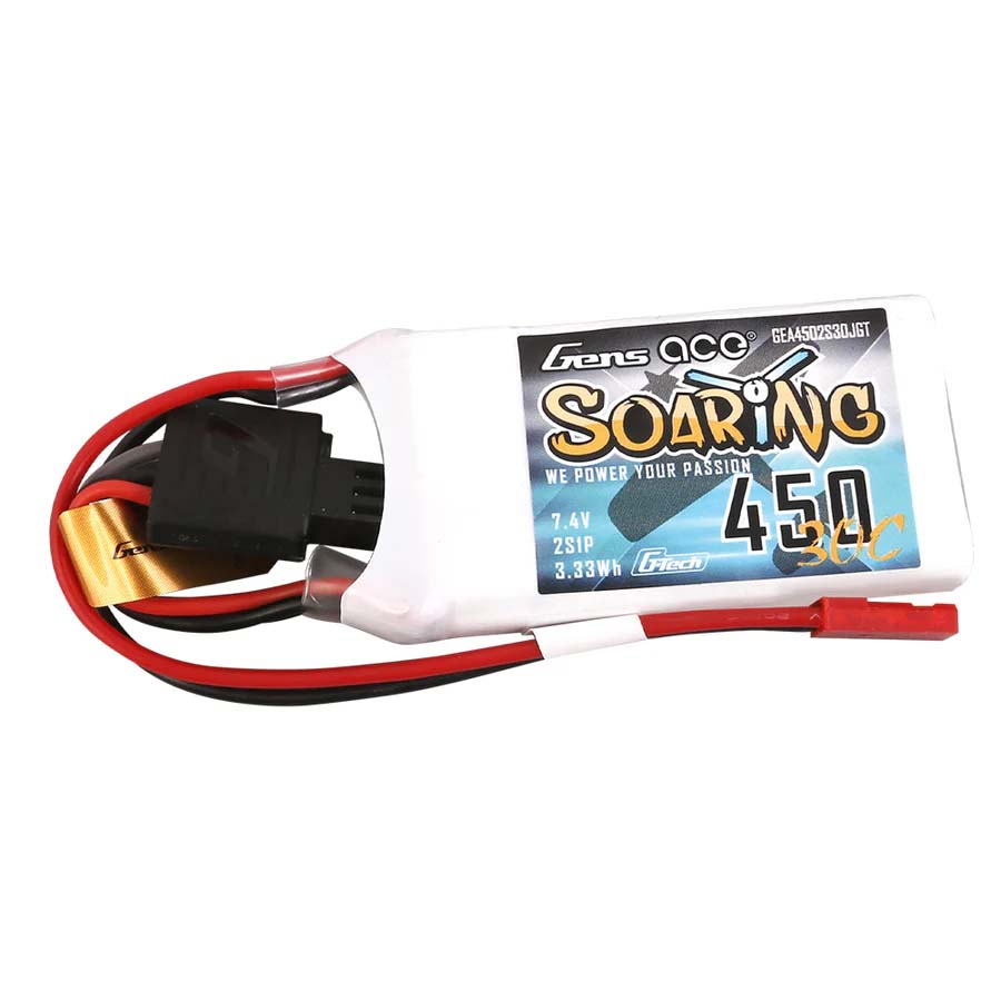 GENS ACE GensAce Soaring LiPo 2S 7.4V-450-30C(JST) 56.5x31x9mm 33g