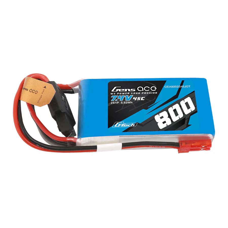 GENS ACE GensAce Soaring LiPo 2S 7.4V-800-45C (JST) 55x30x16mm 50g