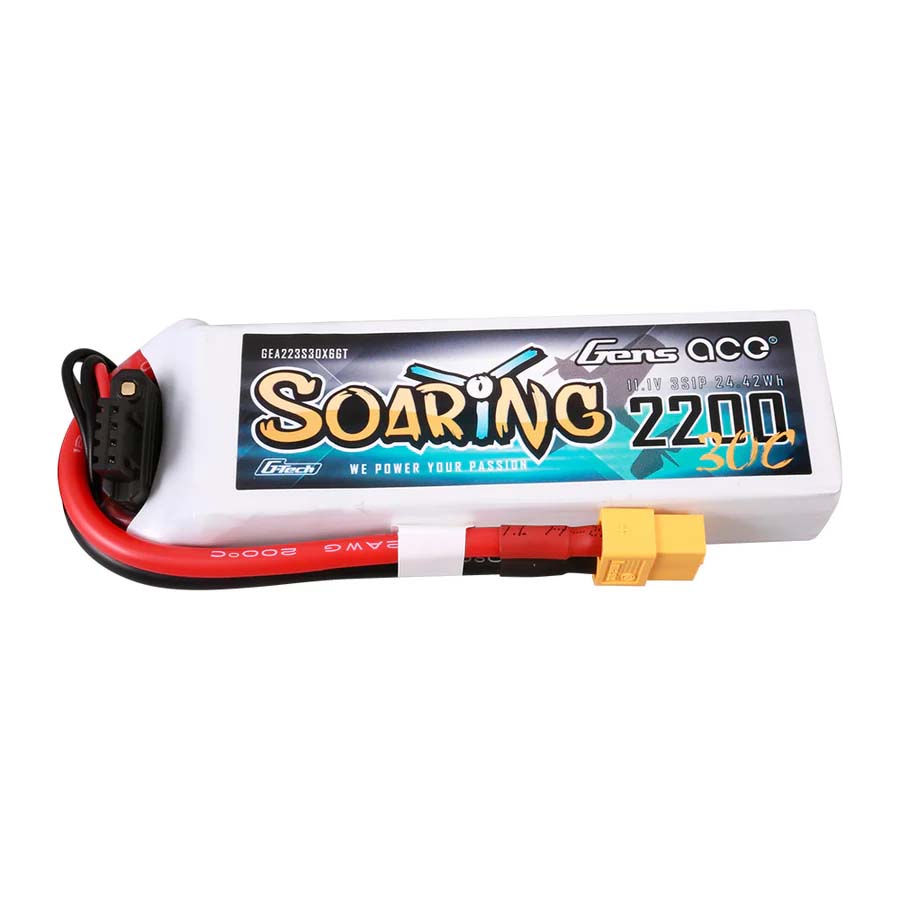 GENS ACE Gensace Soaring LiPo 3S 11.1V-2200-30C(XT60) 107x34x21mm 175g G-Tech