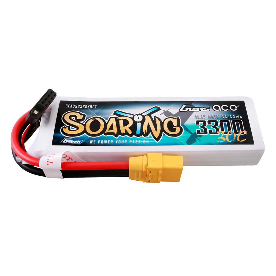 GENS ACE Gensace Soaring LiPo 3S 11.1V-3300-30C(XT90) 131x42.5x19.5mm 252g GT