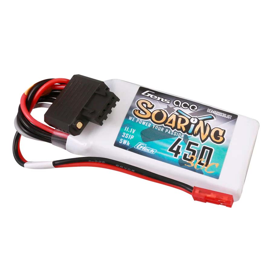 GENS ACE GensAce Soaring LiPo 3S 11.1V-450-30C(JST) 58x31x13.5mm 47g