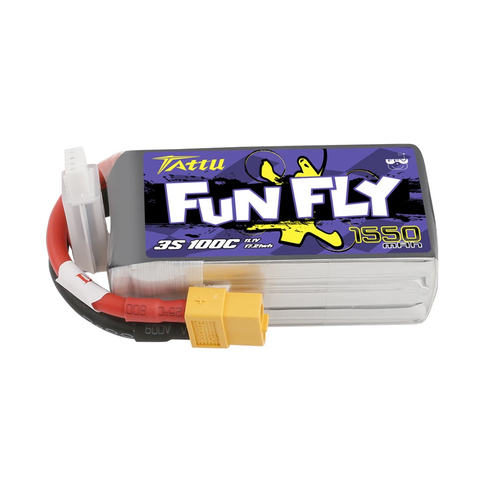 GENS ACE Gensace Tattu FunFly LiPo 3S 11.1V-1550-100C (XT60) 73x36x28mm 140g