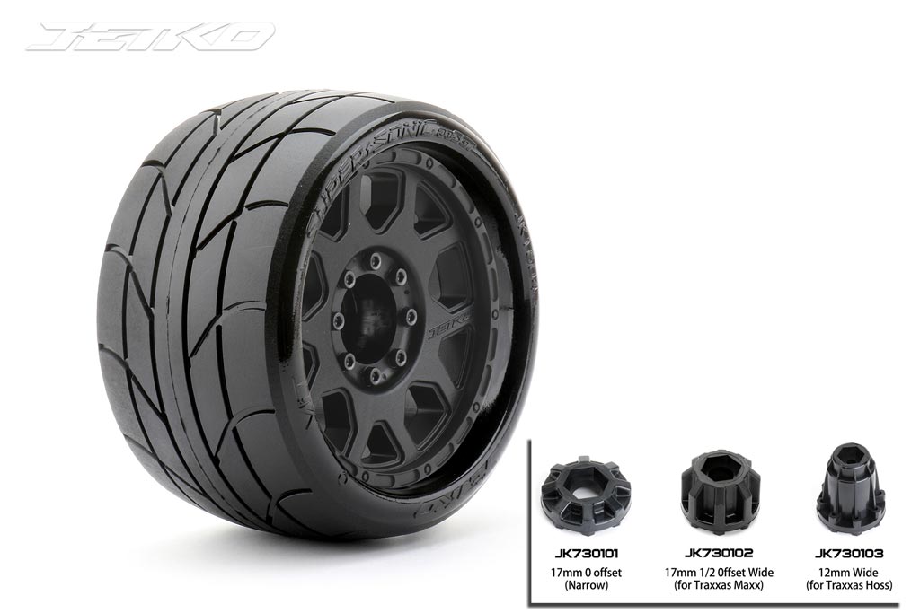 Jetko EX Super Sonic LP Belted 3.8" Black Wheel MAXX 17mm (2)