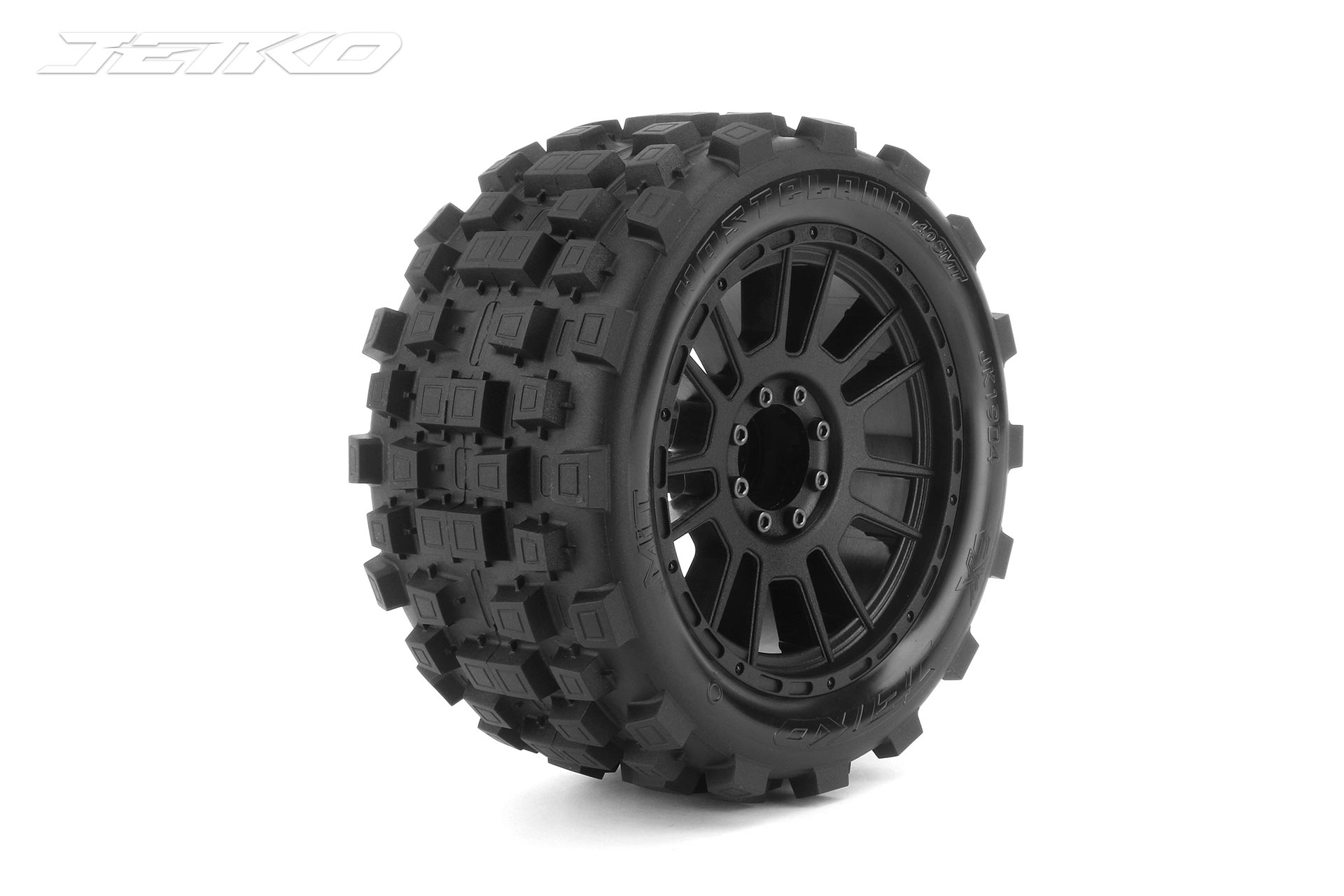 Jetko EX Tyre MT Wasteland Belted 4.0" Black Wheel 12-17mm (2)