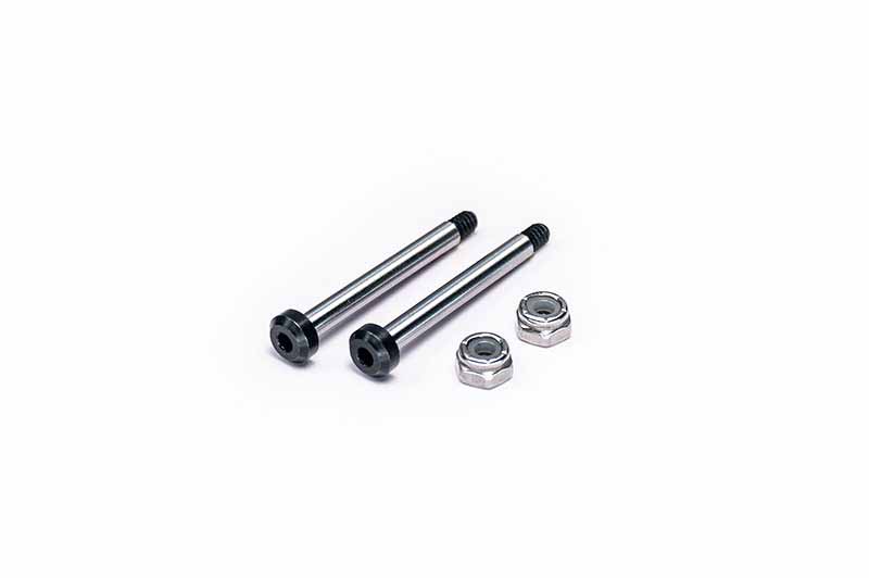 Koswork AE RC10 Rear Inner 58.2mm Hardened Hinge Pin w/locknuts (2)