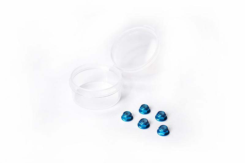 Koswork Flanged Nylon Lock Nuts M2 Blue for Kyosho Mini-Z Series (5)