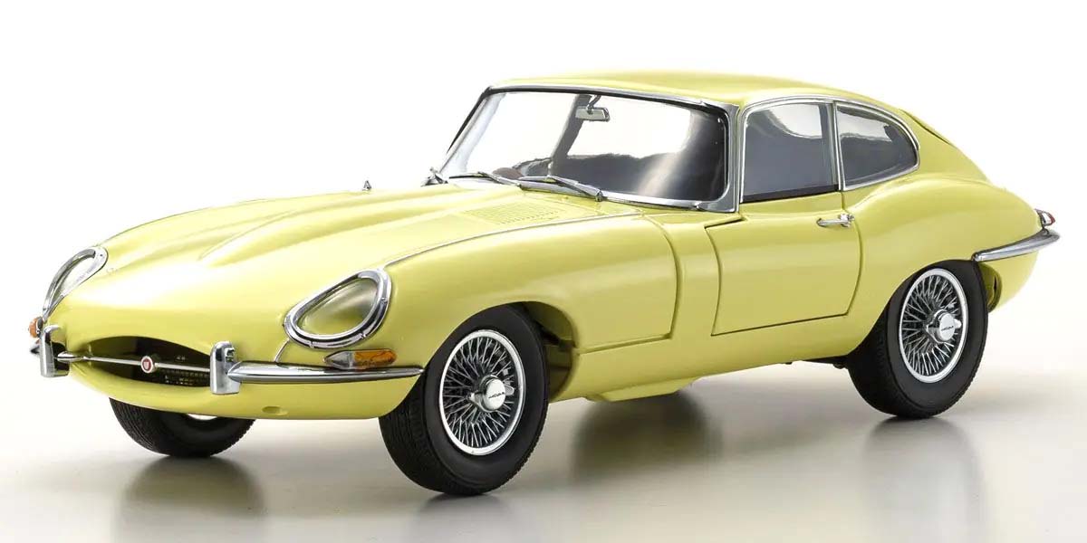 KYOSHO DIE CAST Kyosho 1:18 Jaguar E-Type 3.8L Coupe MK1 1961 Pale Primose
