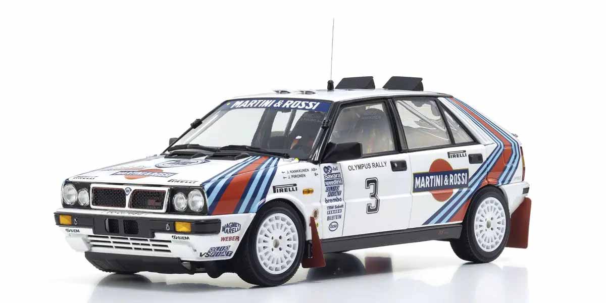 KYOSHO DIE CAST Kyosho 1:18 Lancia Delta HF 4WD Olympus Rally 1987 Martini Rossi Nr.3