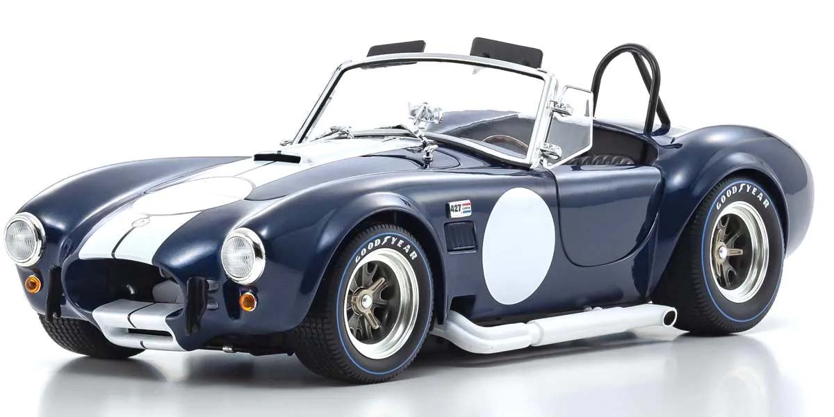 KYOSHO DIE CAST Kyosho 1:18 Shelby Cobra 427 S/C Spider 1962 Dark Blue-White