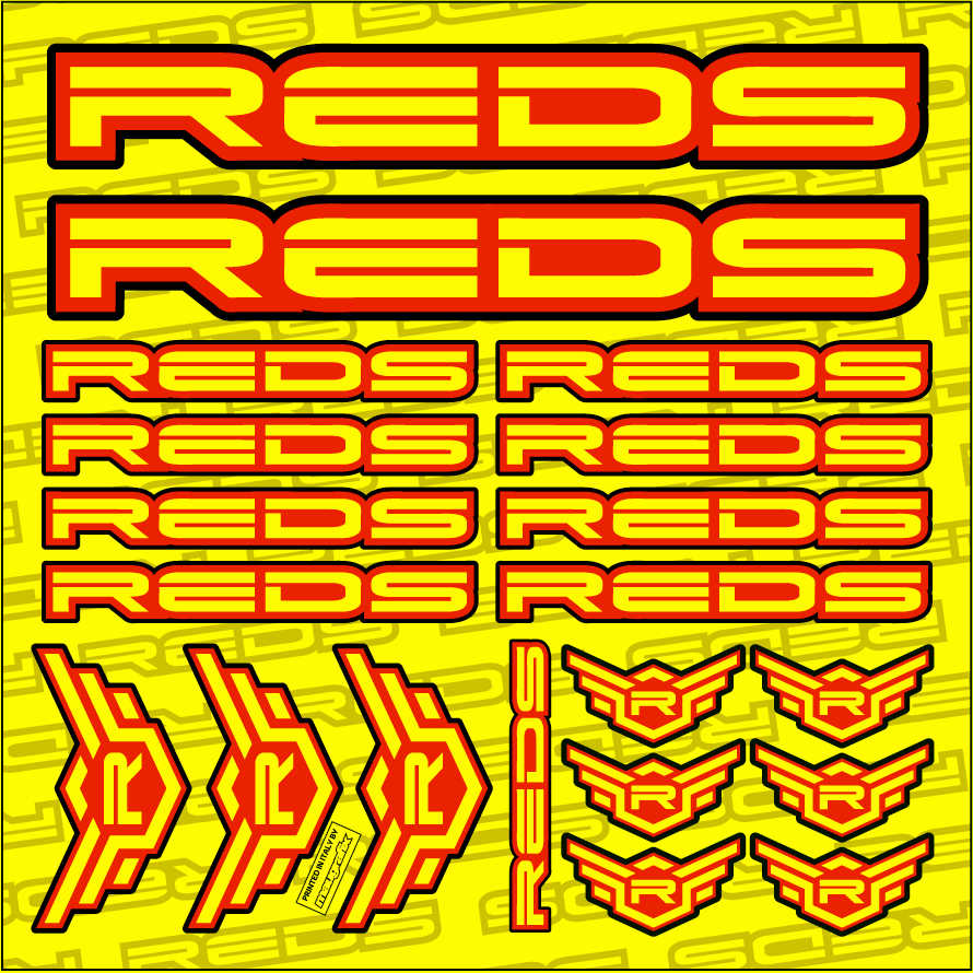 REDS Stickers 150x150 mm Jaune Fluo