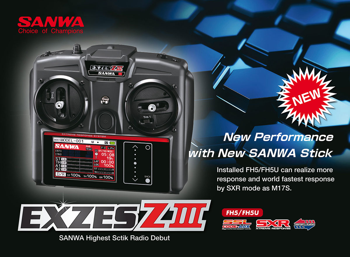 Sanwa Radio Sanwa Exzes Z3 FH5 RX493i Receiver with TX Battery instal