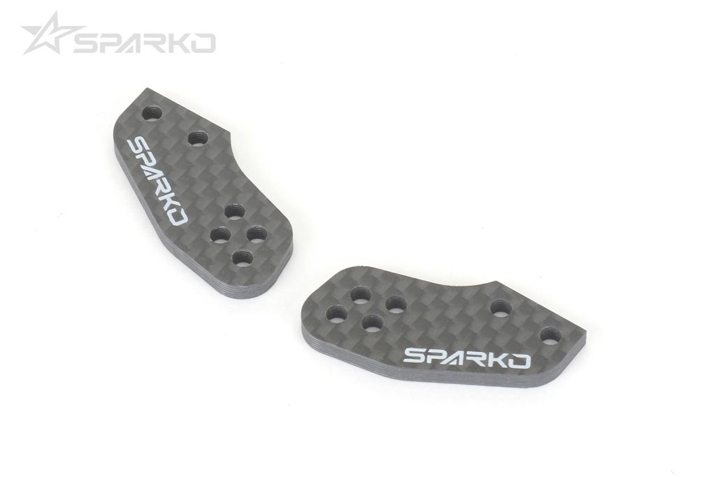 Sparko F8 Carbon Fiber Steering Knuckle Plate 4 holes  3.0mm (2)